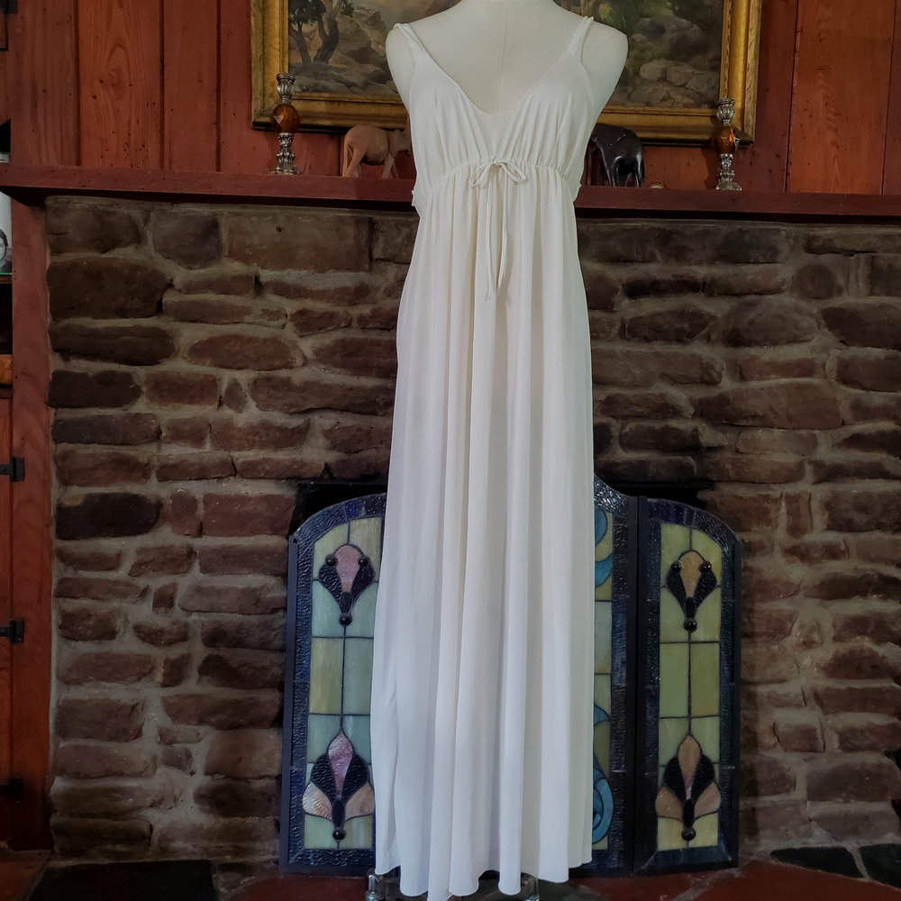 Vintage Chic Lingerie Maxi Nightgown Slip Dress Empire Waist Victorian LARGE